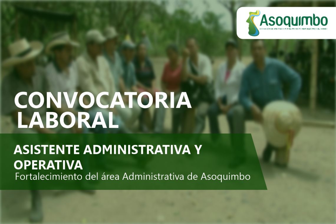 Convocatoria Laboral: Asistente Administrativa y Operativa